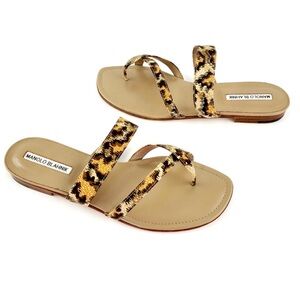 Manolo Blahnik Animal Print Sandals